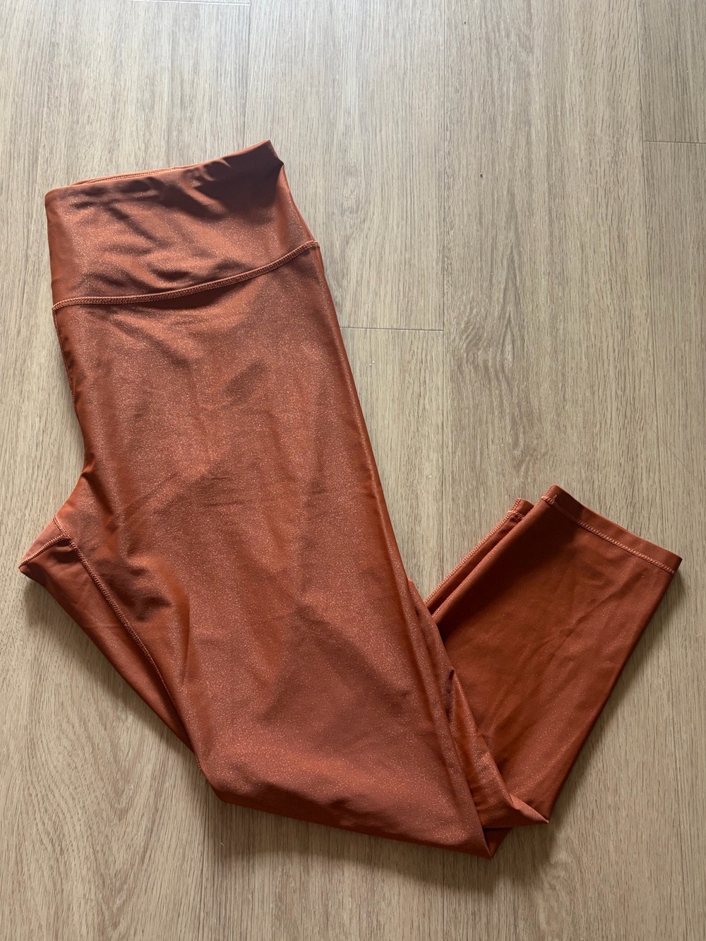 CALIA by Carrie Underwood Metallic Rust Orange 7/8 Leggings